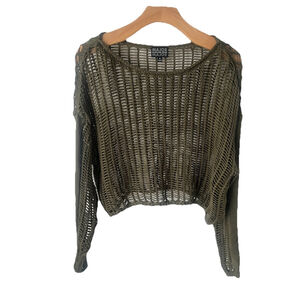 Major Label Group Open Knit Green Sweater Womens M